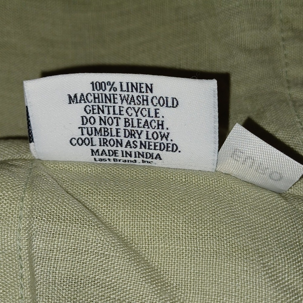 Quince 100% Linen Euro Pillow Shams Set of 2 Willowleaf Green 26x26 Minimalist - Picture 6 of 7